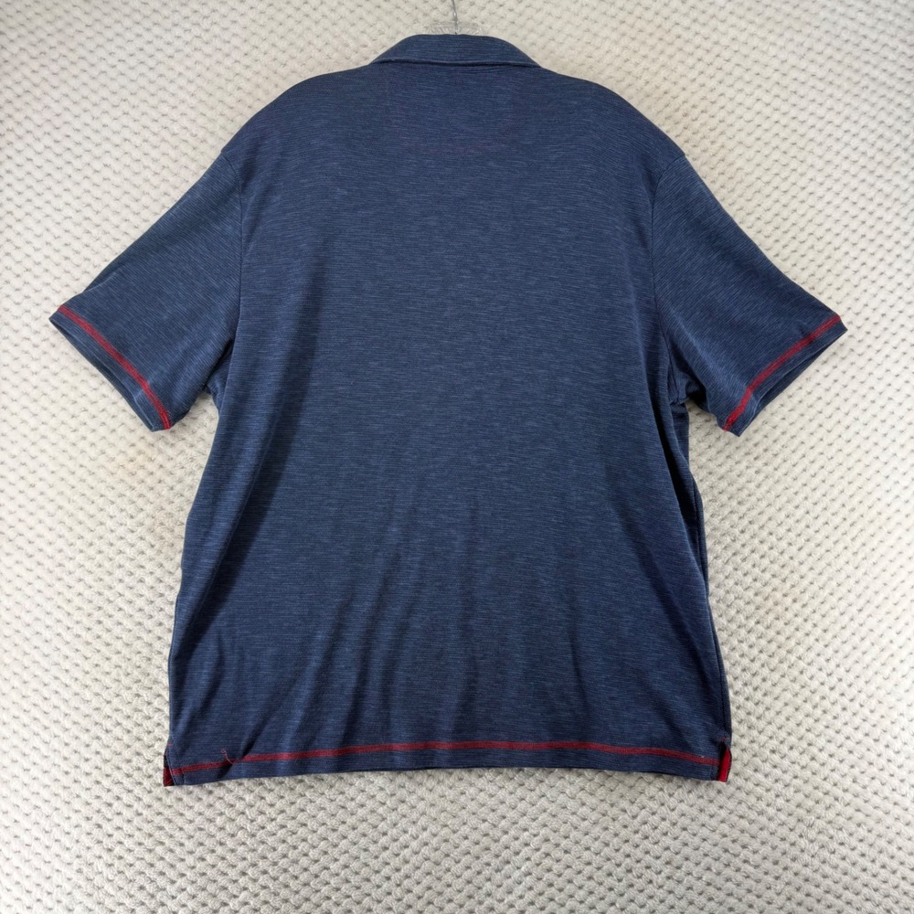 Nat Nast Polo Shirt Mens XL Blue Textured Knit Contrast Stitch Luxury Originals‎ - Picture 9 of 9
